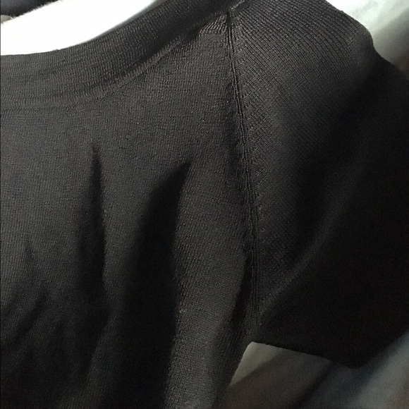 Joseph A Black Ribbed T-Shirt | Size Small | Viscose Nylon Blend - Picture 4 of 5